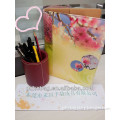 2013 New Arrival Light Variety Color with Flower Pattern PU Leather Notebook